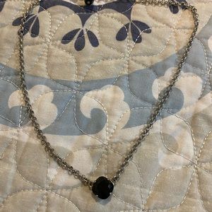 Single black stone necklace